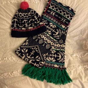 Vineyard Vines Nautical Winter Hat and Scarf Set